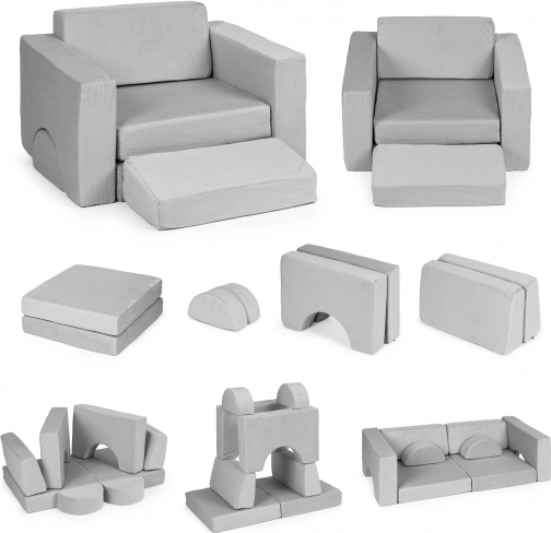 Modulární dětské křeslo 8v1 ECOTOYS – Šedá