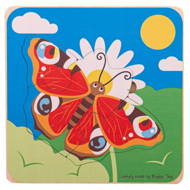 Bigjigs Toys Vkládací puzzle životní cykly – Motýl