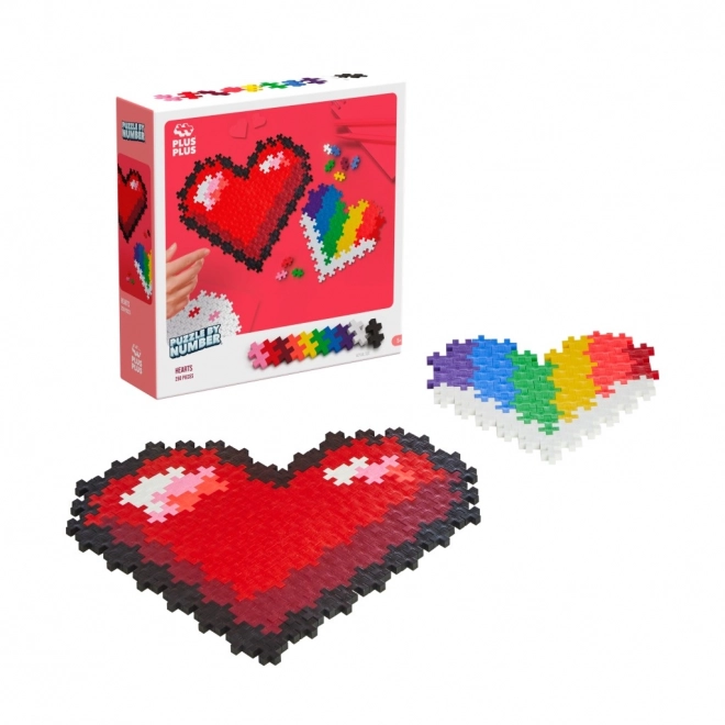 Plus-Plus puzzle podle čísel - srdce 250 ks