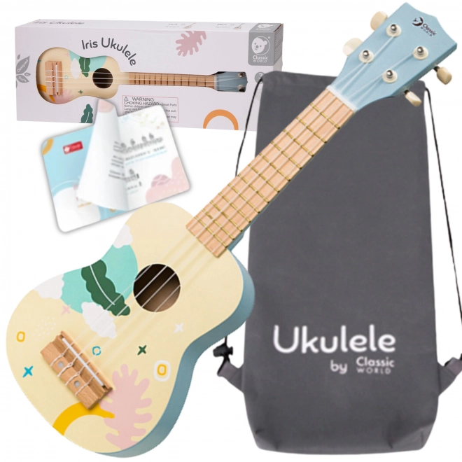 Klasické svět modré dřevěné ukulele pro děti