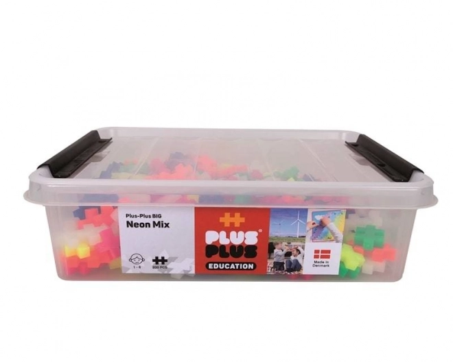 Stavebnice Plus Big  neonové barvy - 200 kusů
