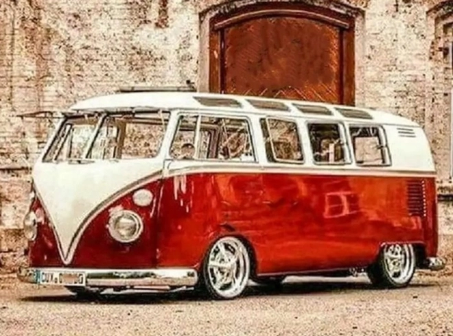 Diamantové malování Červený Volkswagen