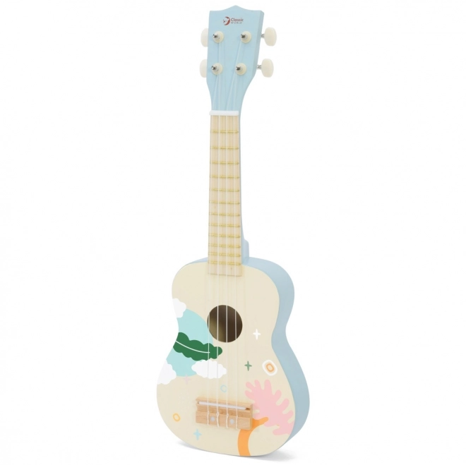 Klasické svět modré dřevěné ukulele pro děti