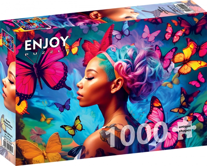 Krásné puzzle Královna motýlů 1000 dílků