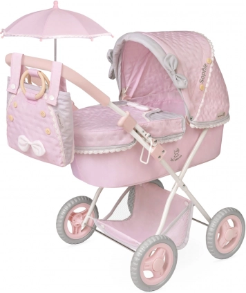 Skládací kočárek pro panenky se slunečníkem a taškou SOPHIE 60 cm