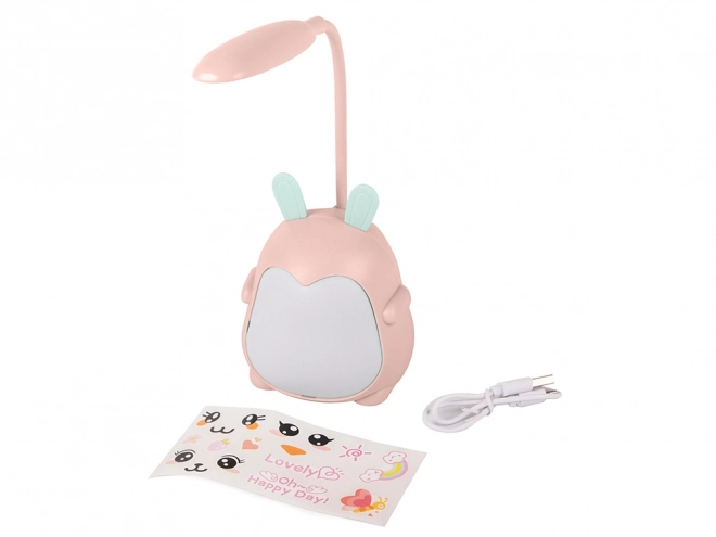 Dětská stolní lampa rgb usb pro učení čtení 3 režimy – růžová