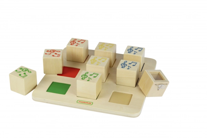 Dřevěný senzoryční sorter Masterkidz Montessori
