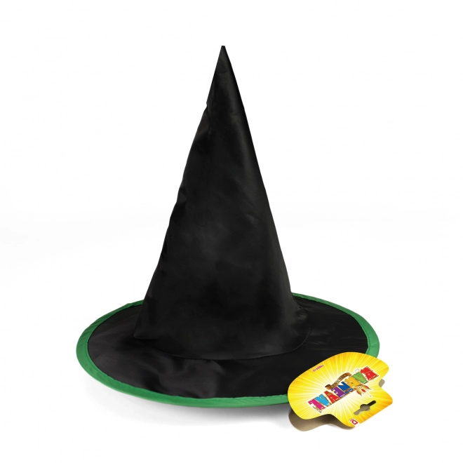Dětský čarodějnický klobouk Halloween černo-zelený