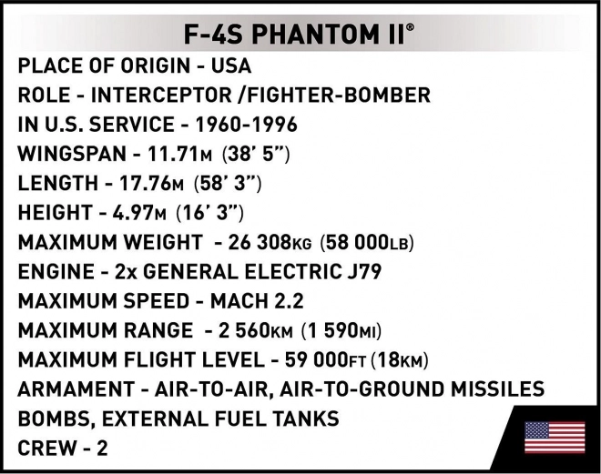 Stavebnice F-4S Phantom II Černý Králík 608 kostiček