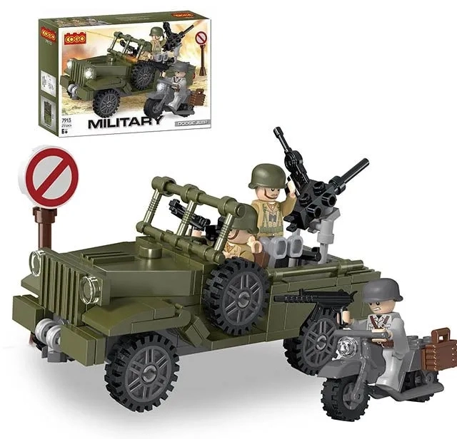 Stavebnice Cogo Military Automobil WW2 Dodge WC - 251 dílků