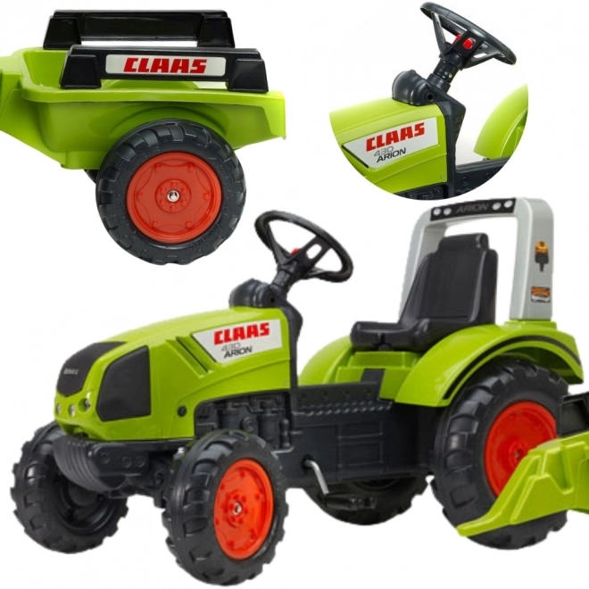 FALK Traktor šlapací Claas Arion 430 s vlečkou