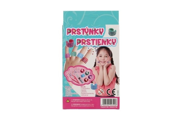 Prstýnky kreativní sada plast v krabičce 12x21x3,5cm 12ks v boxu