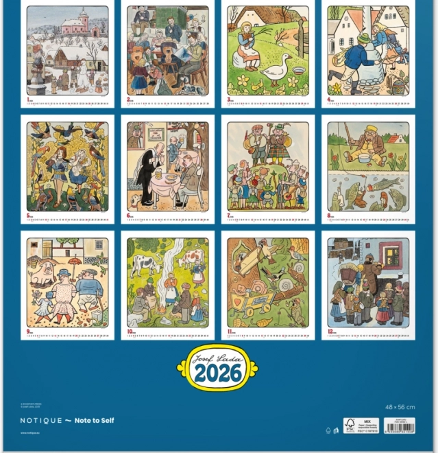 nástěnný kalendář Josef Lada 2026