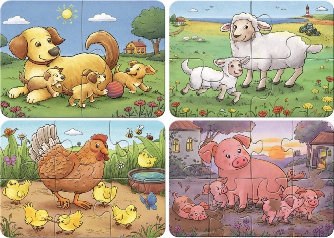 Moje první puzzle Zvířecí rodinky na farmě