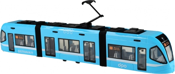 Moderní tramvaj Ostrava modrá 47 cm