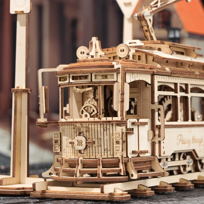 RoboTime 3D dřevěné mechanické puzzle Tramvaj