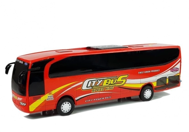 Červený městský autobus 54 cm