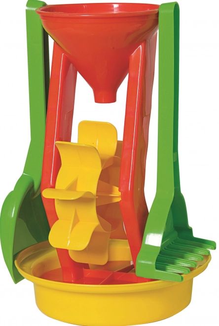Androni Set za pesek z mlinčkom višina 26 cm – Červená