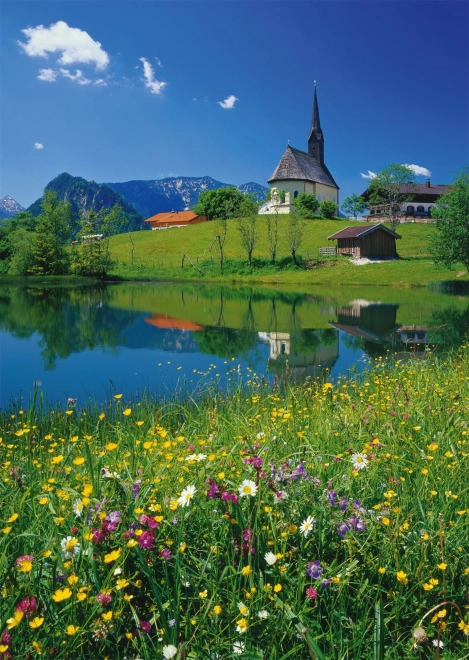 Puzzle Inzell, Einsiedlhof a kostel sv. Mikuláše