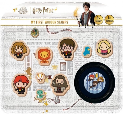 Moje první razítka HARRY POTTER dřevěná sada 9+1 s poduškou
