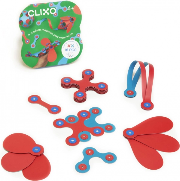 Magnetické cihličky Clixo Itsy, růžová a tyrkysová