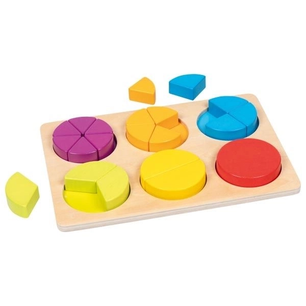 GOKI Dřevěné vkládací puzzle Zlomky