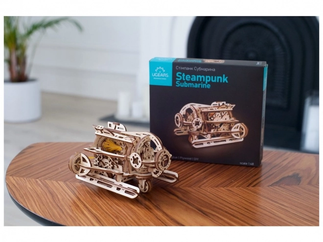 Dřevěné 3D mechanické puzzle Steampunková ponorka
