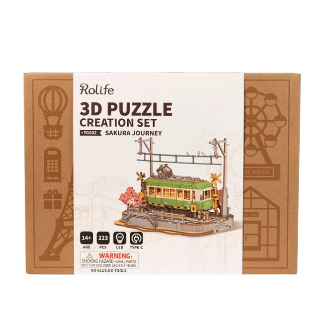 3D dřevěná skládačka Sakura stanice
