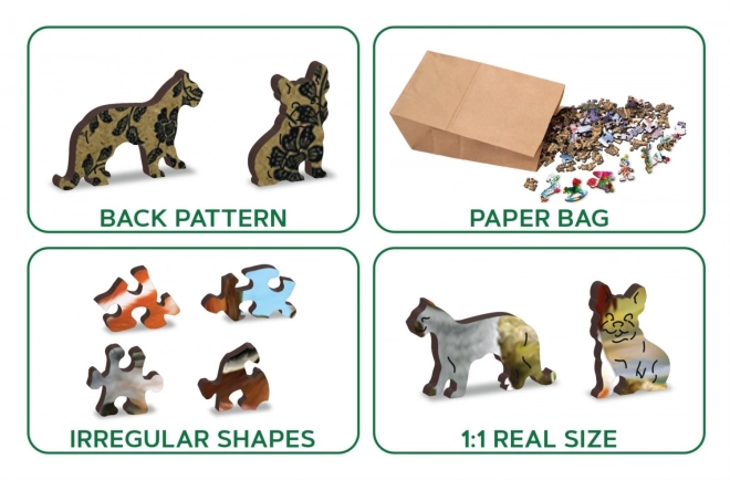 Dřevěné puzzle s figurkami - Život na farmě