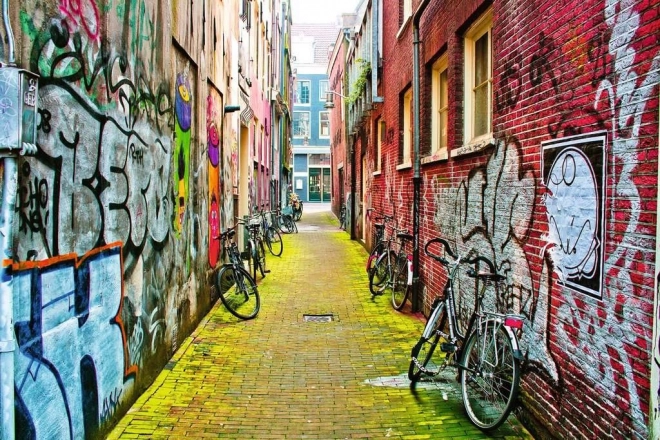 Puzzle Street Art v Amsterdamu 3000 dílků
