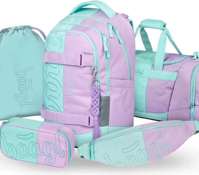 Školní Set BAAGL Skate Max Sweet: Batoh, Penál, Sáček a Sportovní Taška