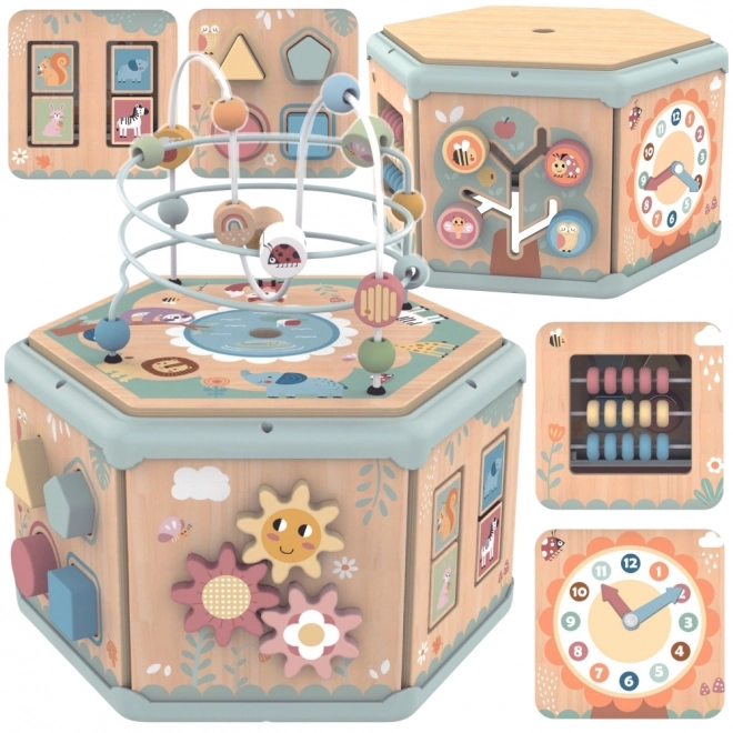 Interaktivní dřevěný šestiúhelník Montessori TOOKY TOY