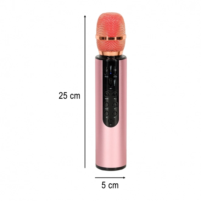 Růžový karaoke mikrofon Bluetooth