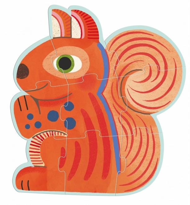 DJECO Puzzle V lese 3v1 (9,12,16 dílků)