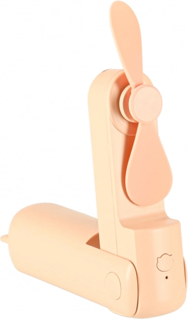 Mini skládací stolní větrák s USB růžový