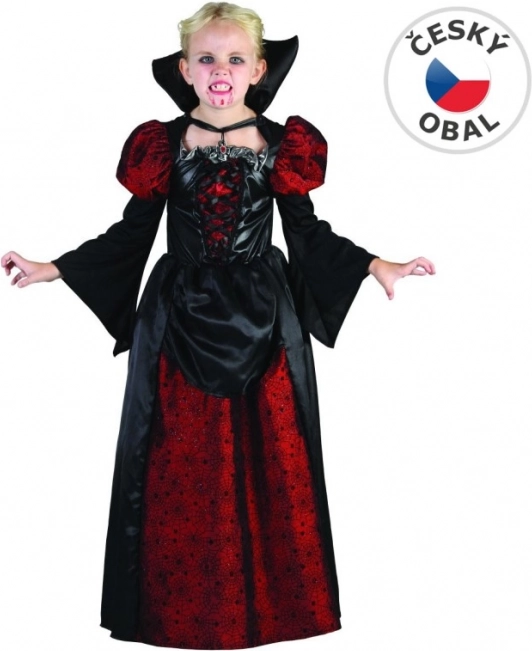 Karnevalové šaty Upírka pro děti, velikost 120 - 130 cm