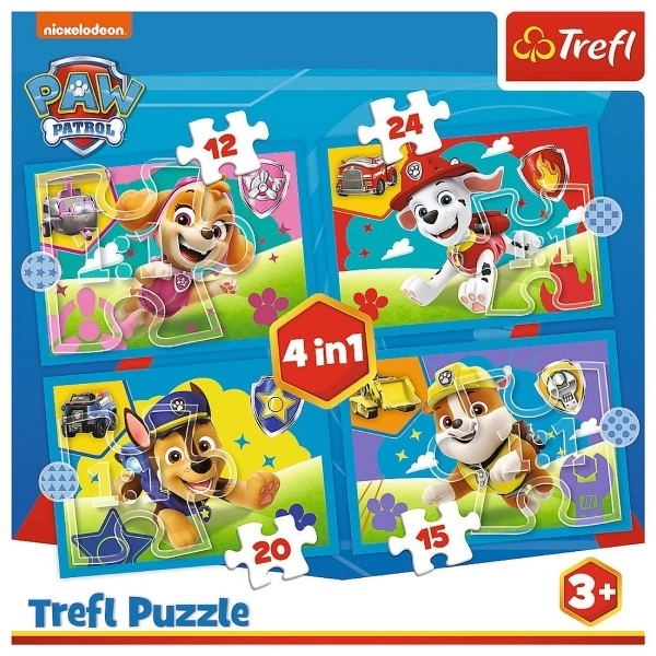Puzzle 4v1 Tlapková Patrola Běžící Pejsci
