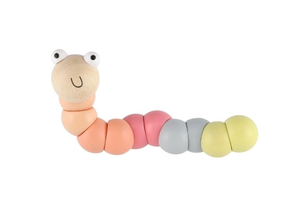 Kloubová dřevěná housenka 16 cm