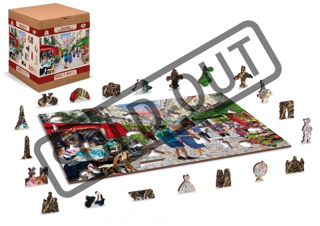 Dřevěné puzzle Pařížské bistro 2v1