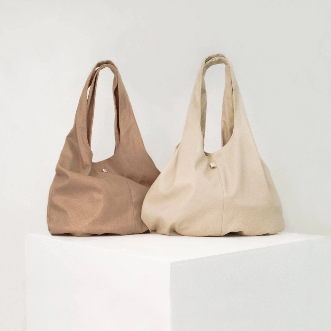 Elodie Details - Mumiová taška - Draped Tote Soft Terracotta – Měkká terakota || Béžová/šedá
