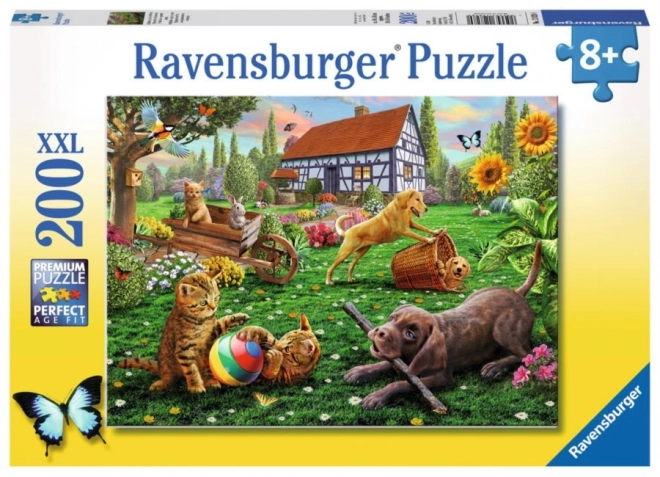 RAVENSBURGER Puzzle Hrátky na zahradě XXL 200 dílků