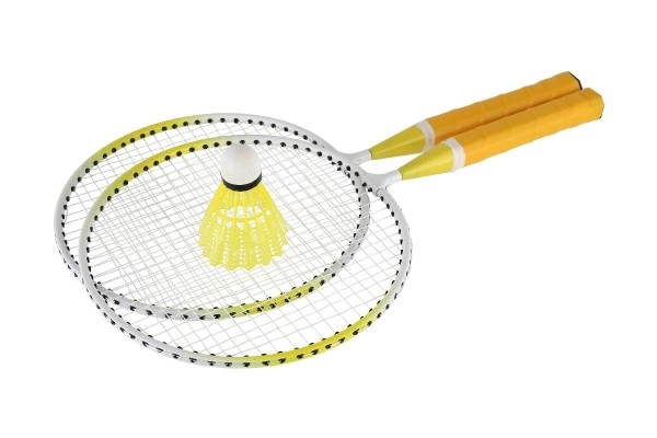 Dětská badmintonová sada kov/plast se dvěma pálkami a košíčkem