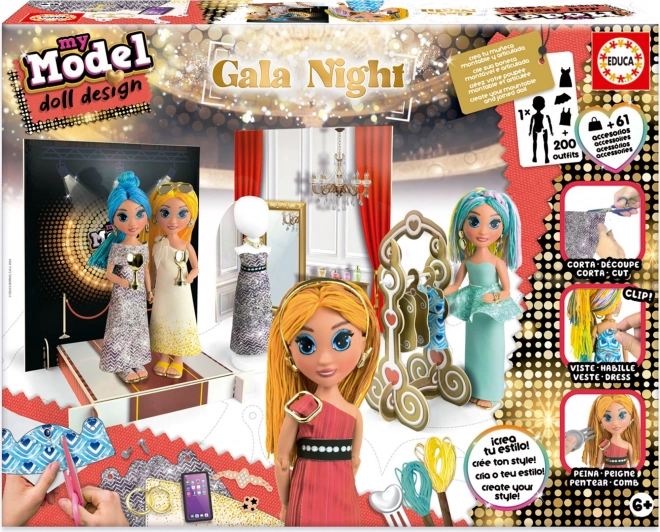 EDUCA Kreativní sada My Model Doll Design: Gala noc
