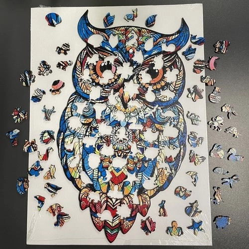 Dřevěné puzzle sova Kruzzel