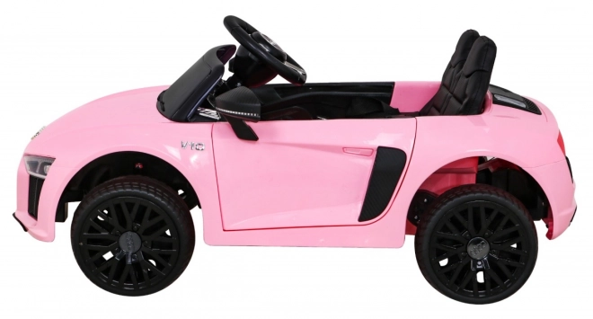 Audi R8 na baterie pro děti Růžová + Dálkové ovládání + EVA + Pomalý start + MP3 LED