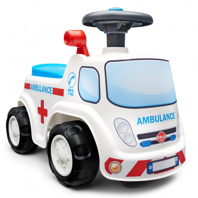 FALK Odrážedlo Ambulance s otevíracím sedadlem a klaksonem na volantu