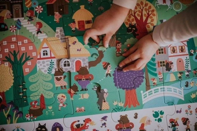 JANOD Pozorovací puzzle v kufříku Pohádky 24 dílků