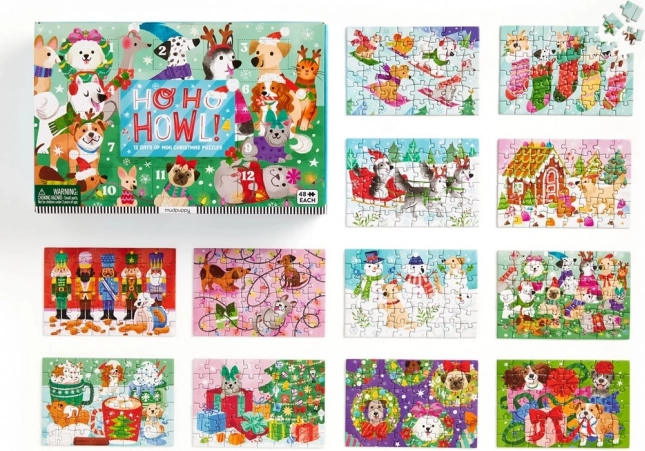 Předvánoční odpočítávání Puzzle sada 12 ks