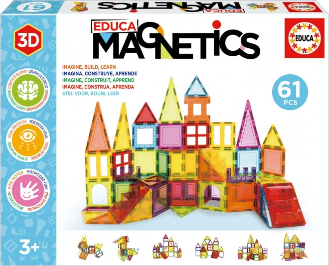 EDUCA Magnetická stavebnice Magnetics 61 díků