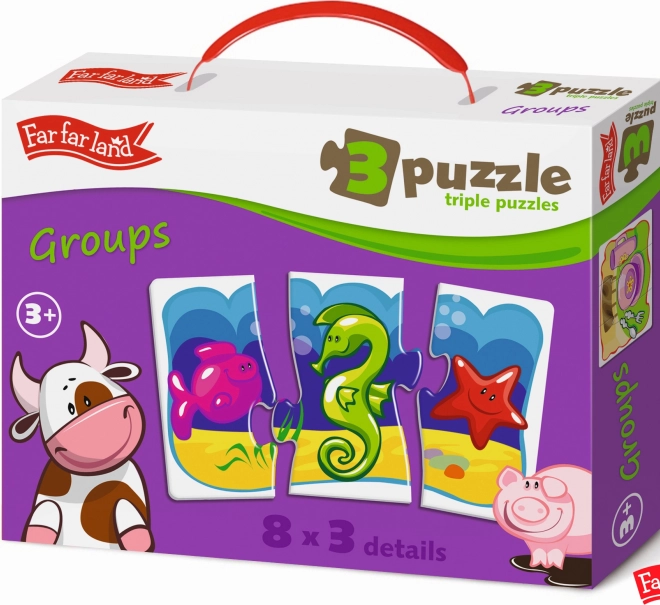 Far Far Land puzzle trojice sady